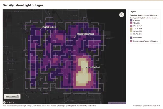 Density: street light outages