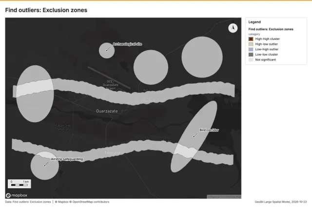 Find outliers: Exclusion zones