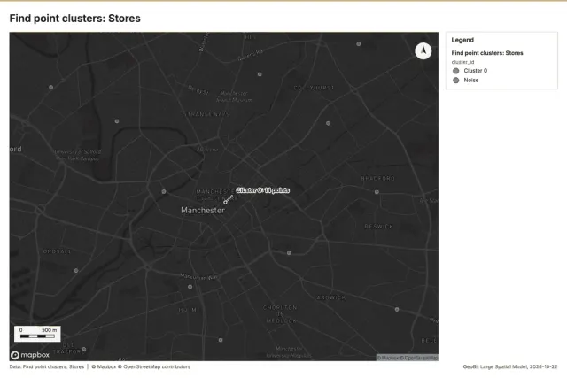Find point clusters: Stores