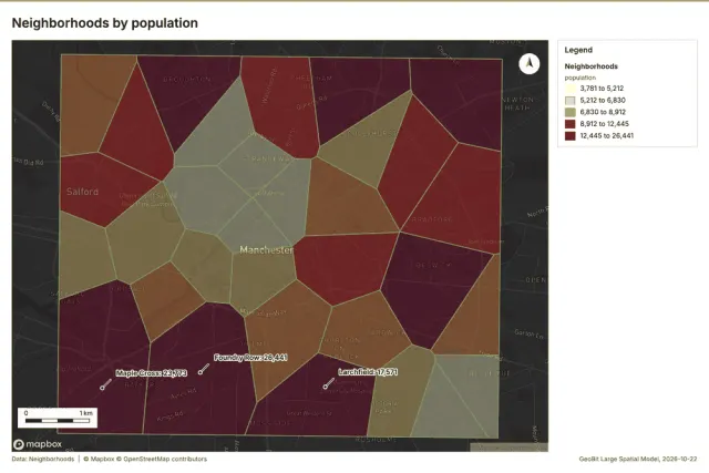 Neighborhoods by population