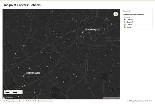 Find point clusters: Schools