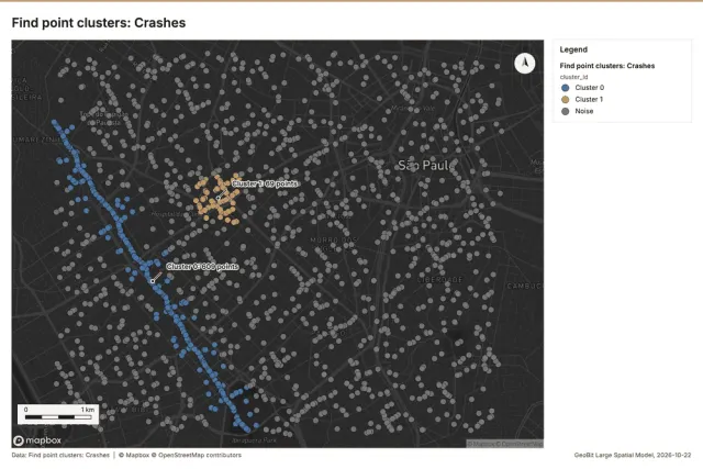 Find point clusters: Crashes