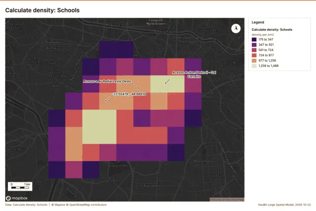 Calculate density: Schools
