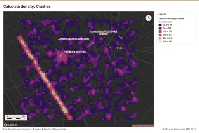Calculate density: Crashes