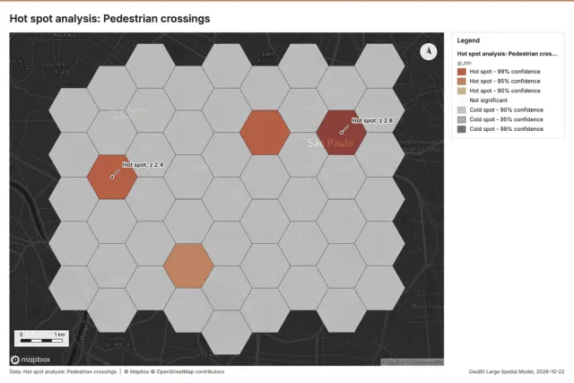 Hot spot analysis: Pedestrian crossings
