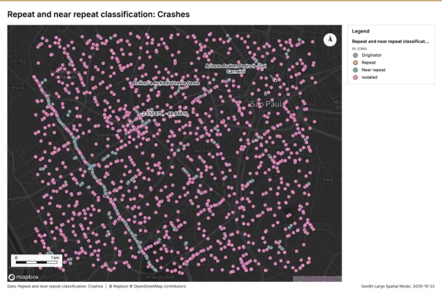 Repeat and near repeat classification: Crashes