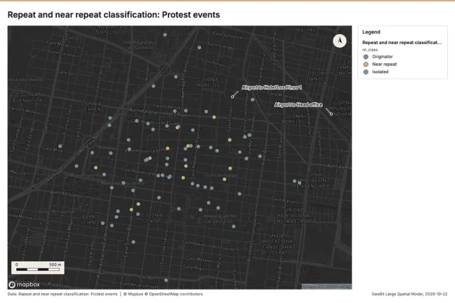 Repeat and near repeat classification: Protest events