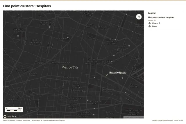 Find point clusters: Hospitals