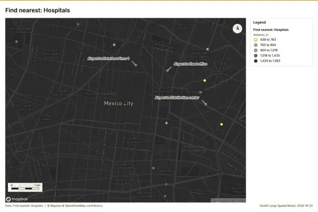 Find nearest: Hospitals