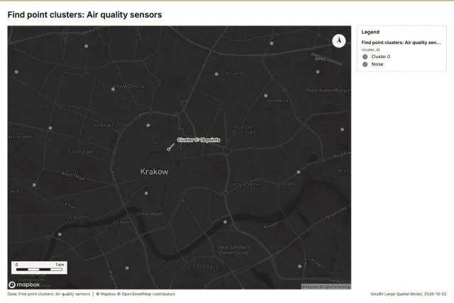Find point clusters: Air quality sensors