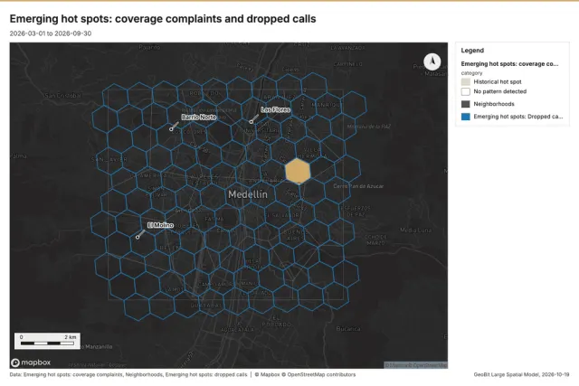 Emerging hot spots: coverage complaints and dropped calls