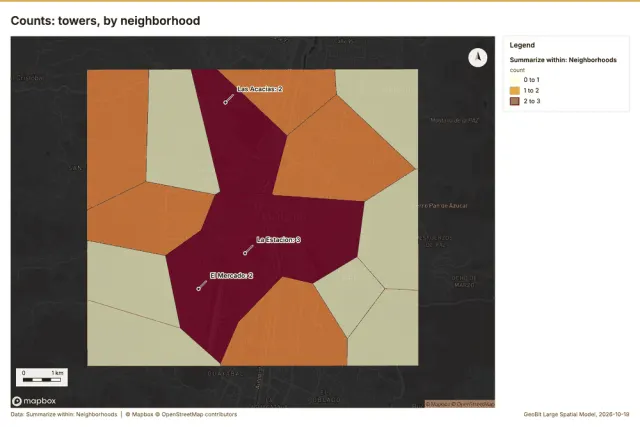 Counts: towers, by neighborhood