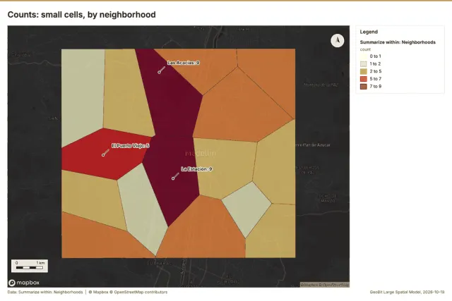 Counts: small cells, by neighborhood