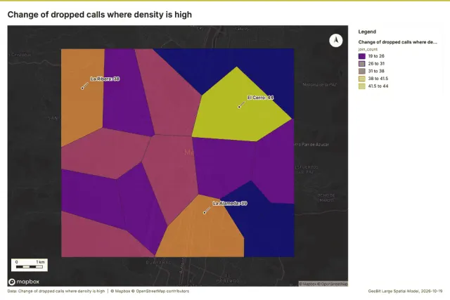 Change of dropped calls where density is high