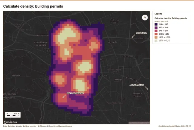 Calculate density: Building permits