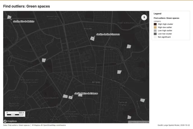 Find outliers: Green spaces