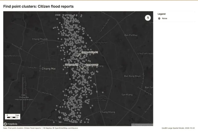 Find point clusters: Citizen flood reports