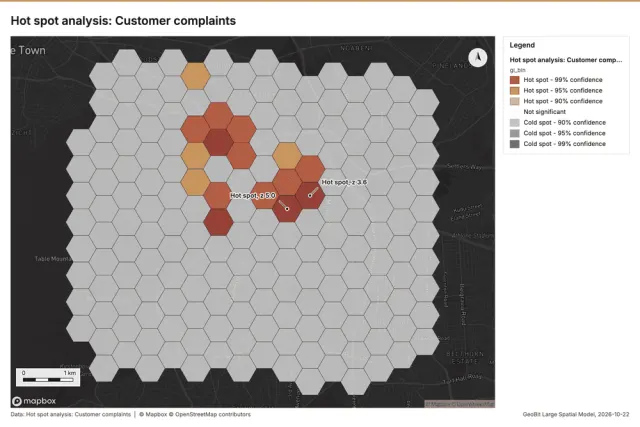 Hot spot analysis: Customer complaints