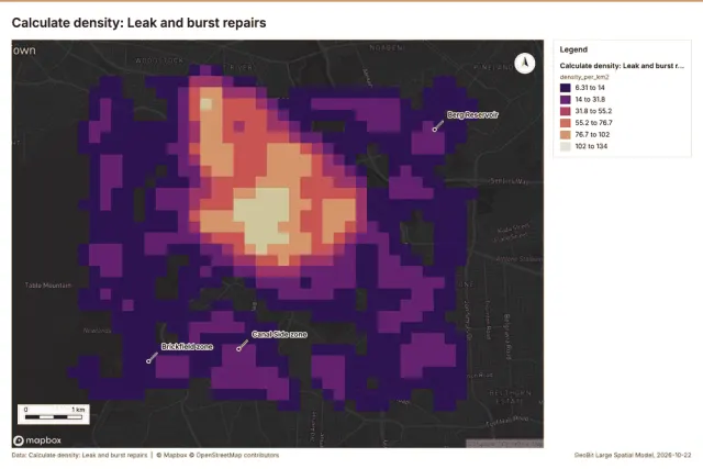 Calculate density: Leak and burst repairs