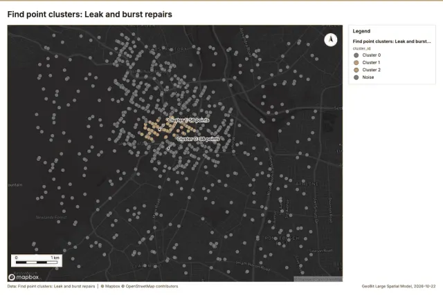 Find point clusters: Leak and burst repairs