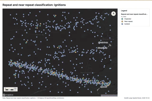 Repeat and near repeat classification: Ignitions